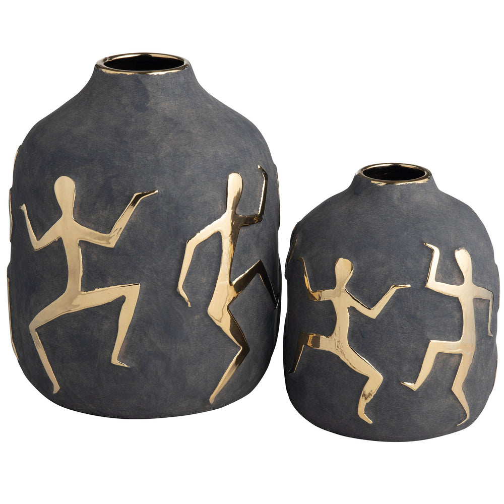 Cruz Dancing Vases, Grey, Set of 2-Accessories-High Fashion Home