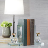 Crystal Apple Bookends, Clear-Accessories-High Fashion Home