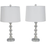 Crystal Table Lamp, Silver, Set of 2-Lighting-High Fashion Home