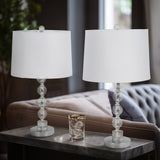 Crystal Table Lamp, Silver, Set of 2-Lighting-High Fashion Home