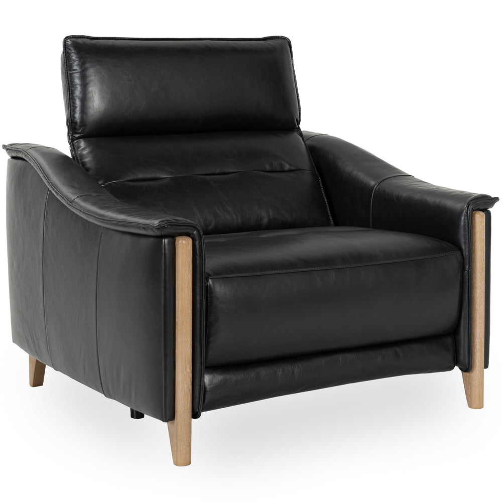 Cullman Leather Power Recliner Chair, Black