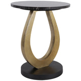 Curved Base Accent Table, Black-Furniture - Accent Tables-High Fashion Home