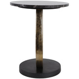 Curved Base Accent Table, Black-Furniture - Accent Tables-High Fashion Home