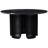 Curved Base Marble Top Coffee Table, Black-Furniture - Accent Tables-High Fashion Home