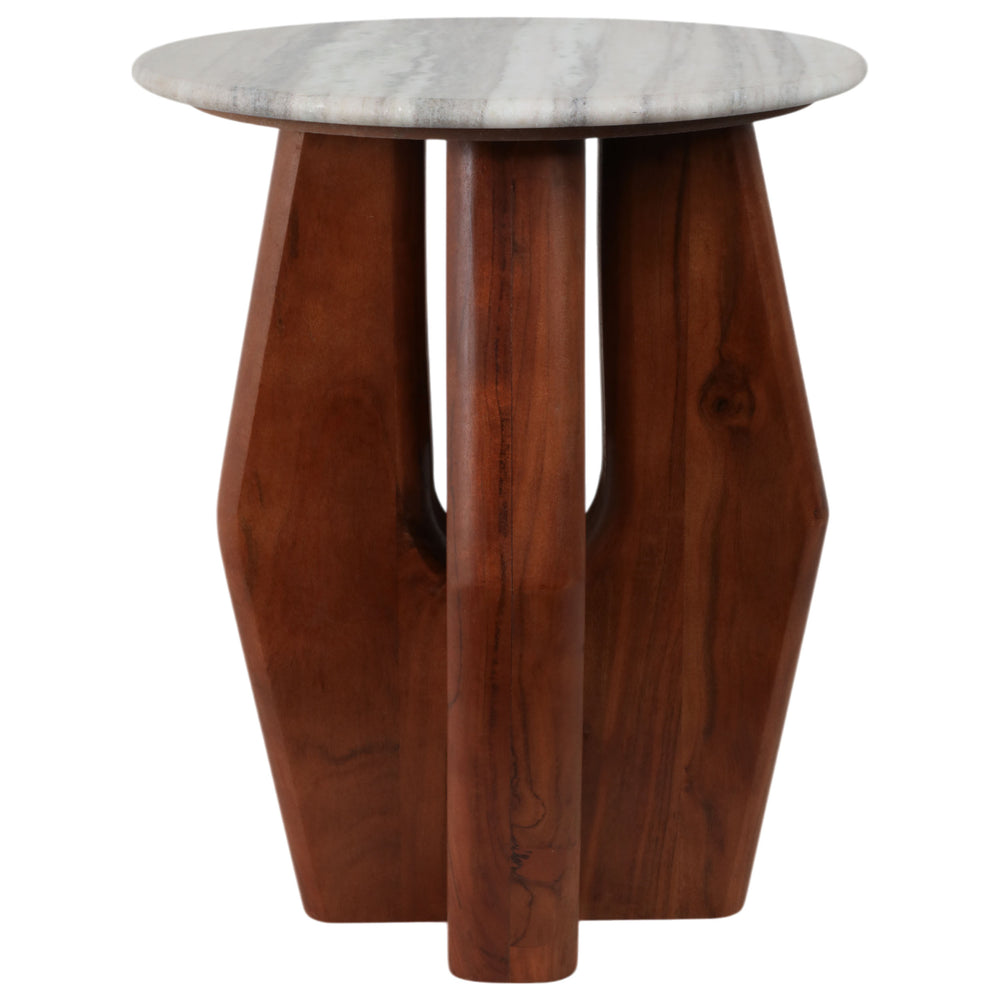 Curved Legs Accent Table, White