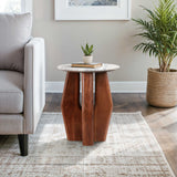 Curved Legs Accent Table, White