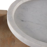 Curved Legs Marble Top Accent Table, White