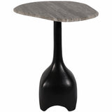 Curved Top Accent Table, Beige/Black