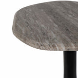 Curved Top Accent Table, Beige/Black