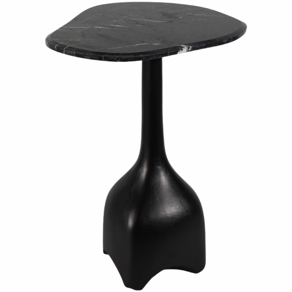 Curved Top Accent Table, Black