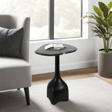 Curved Top Accent Table, Black