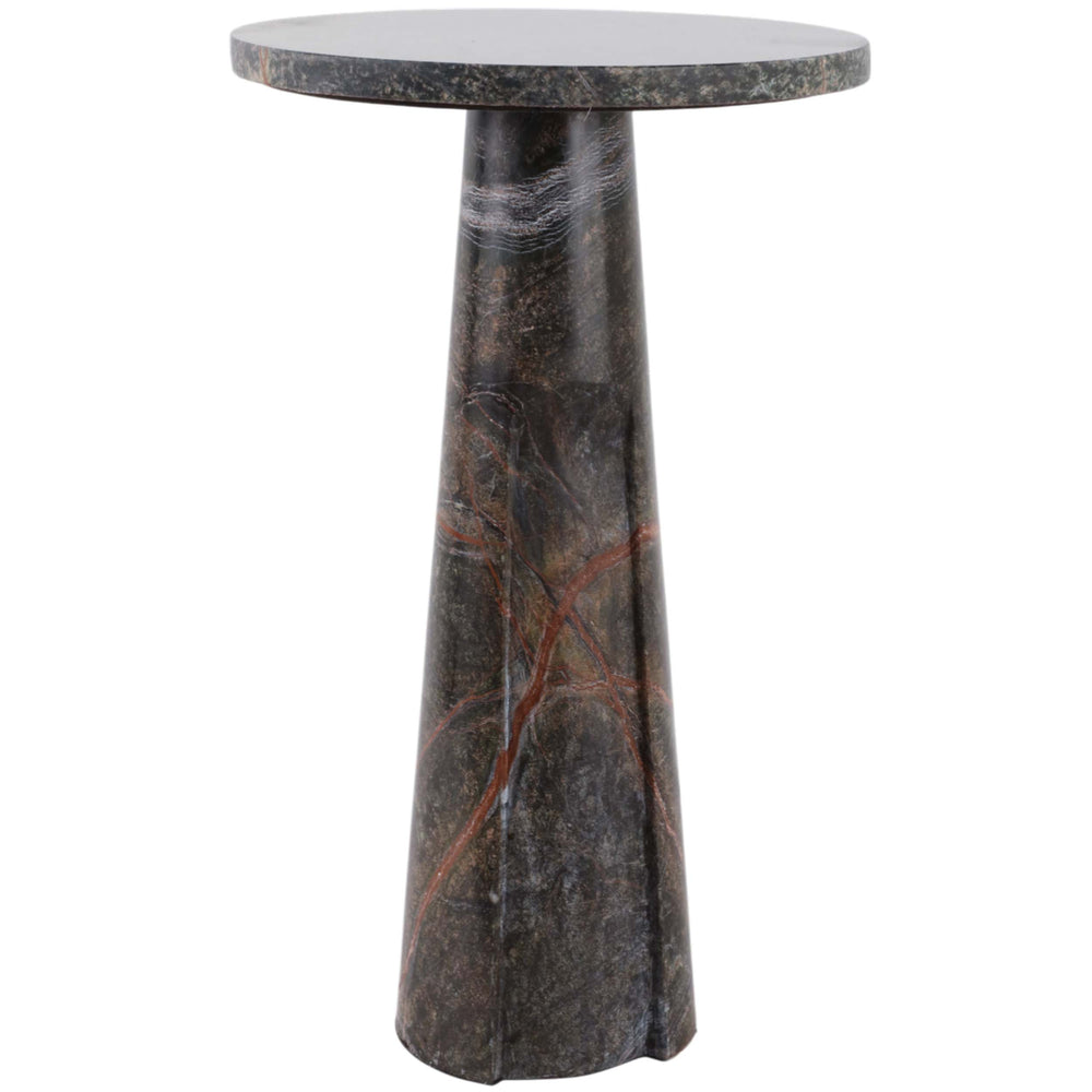 Curve in Base Marble Accent Table, Green