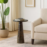 Curve in Base Marble Accent Table, Green