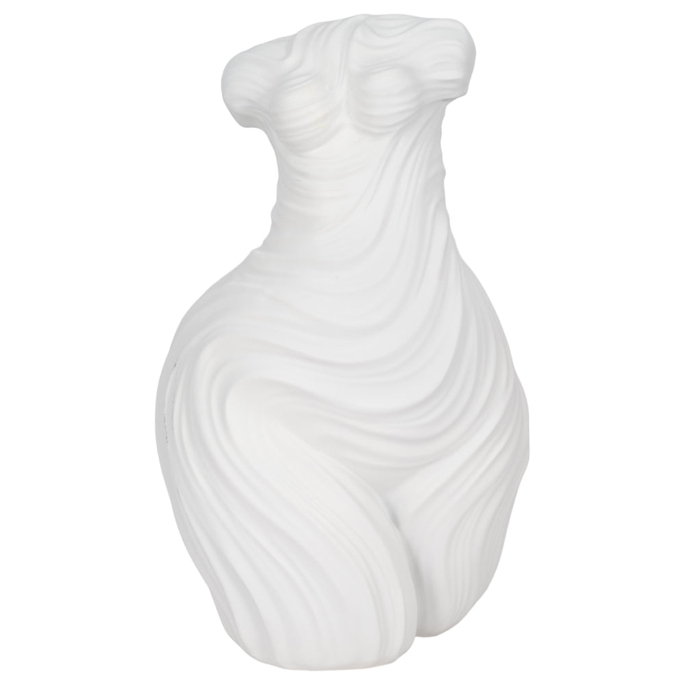 Curvy Ribbed Sculpture, White-Accessories-High Fashion Home