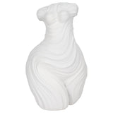Curvy Ribbed Sculpture, White-Accessories-High Fashion Home