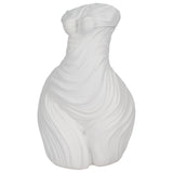 Curvy Ribbed Sculpture, White-Accessories-High Fashion Home