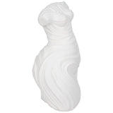Curvy Ribbed Sculpture, White-Accessories-High Fashion Home