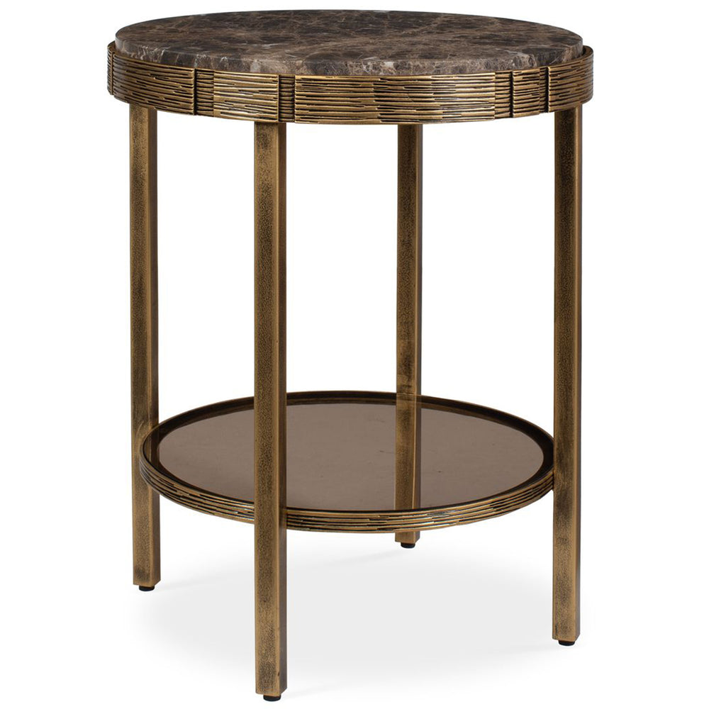 Cusano Accent Table, Antique Brass-Furniture - Accent Tables-High Fashion Home