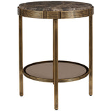 Cusano Accent Table, Antique Brass-Furniture - Accent Tables-High Fashion Home