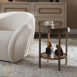 Cusano Accent Table, Antique Brass-Furniture - Accent Tables-High Fashion Home