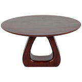 Cut-Out Base Coffee Table, Walnut-Furniture - Accent Tables-High Fashion Home