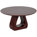 Cut-Out Base Coffee Table, Walnut-Furniture - Accent Tables-High Fashion Home