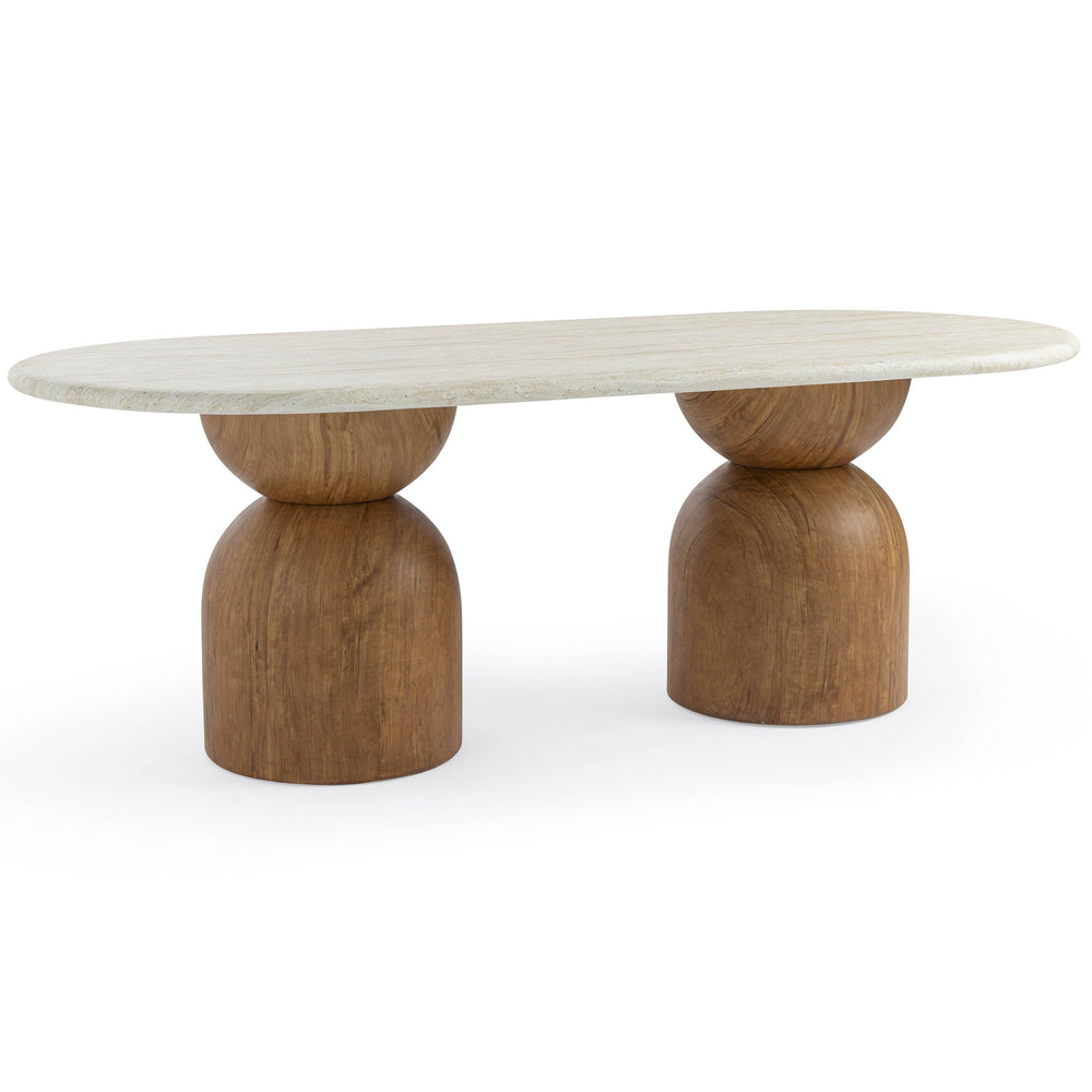 Cynthia 87" Oval Dining Table, Natural/Brown-Furniture - Dining-High Fashion Home