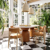 Cynthia 87" Oval Dining Table, Natural/Brown-Furniture - Dining-High Fashion Home