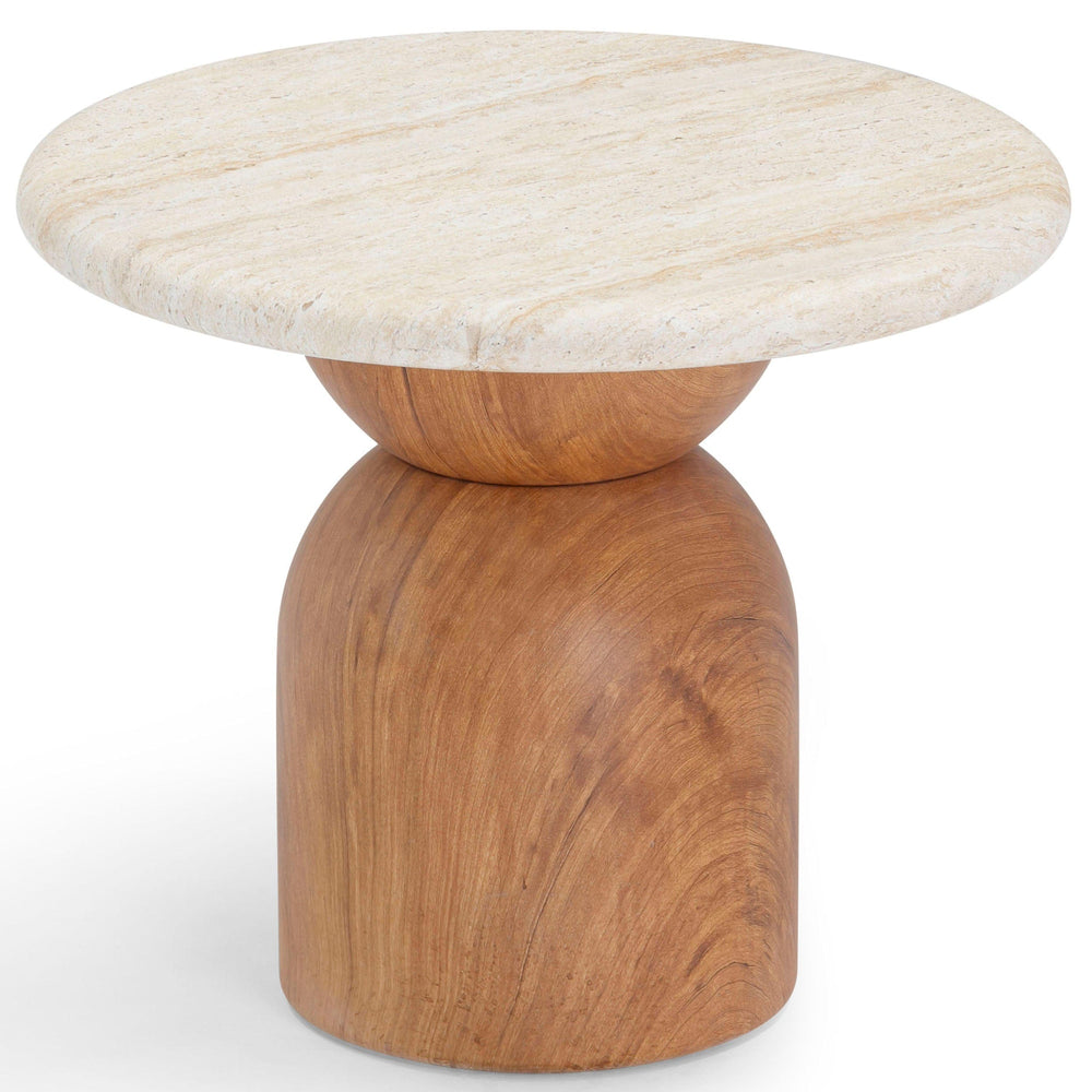 Cynthia Side Table, Natural/Brown-Furniture - Accent Tables-High Fashion Home
