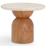 Cynthia Side Table, Natural/Brown-Furniture - Accent Tables-High Fashion Home