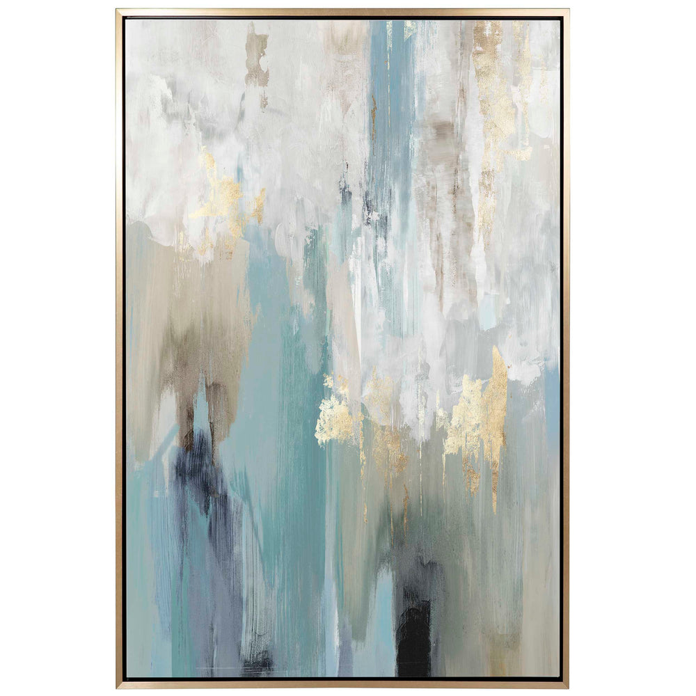 Teal Cascade Framed