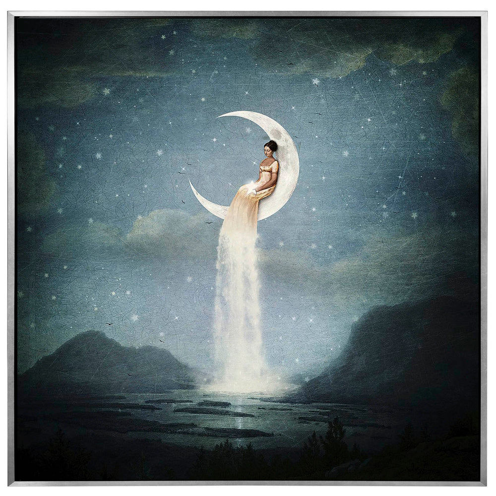 Moon River Lady Framed