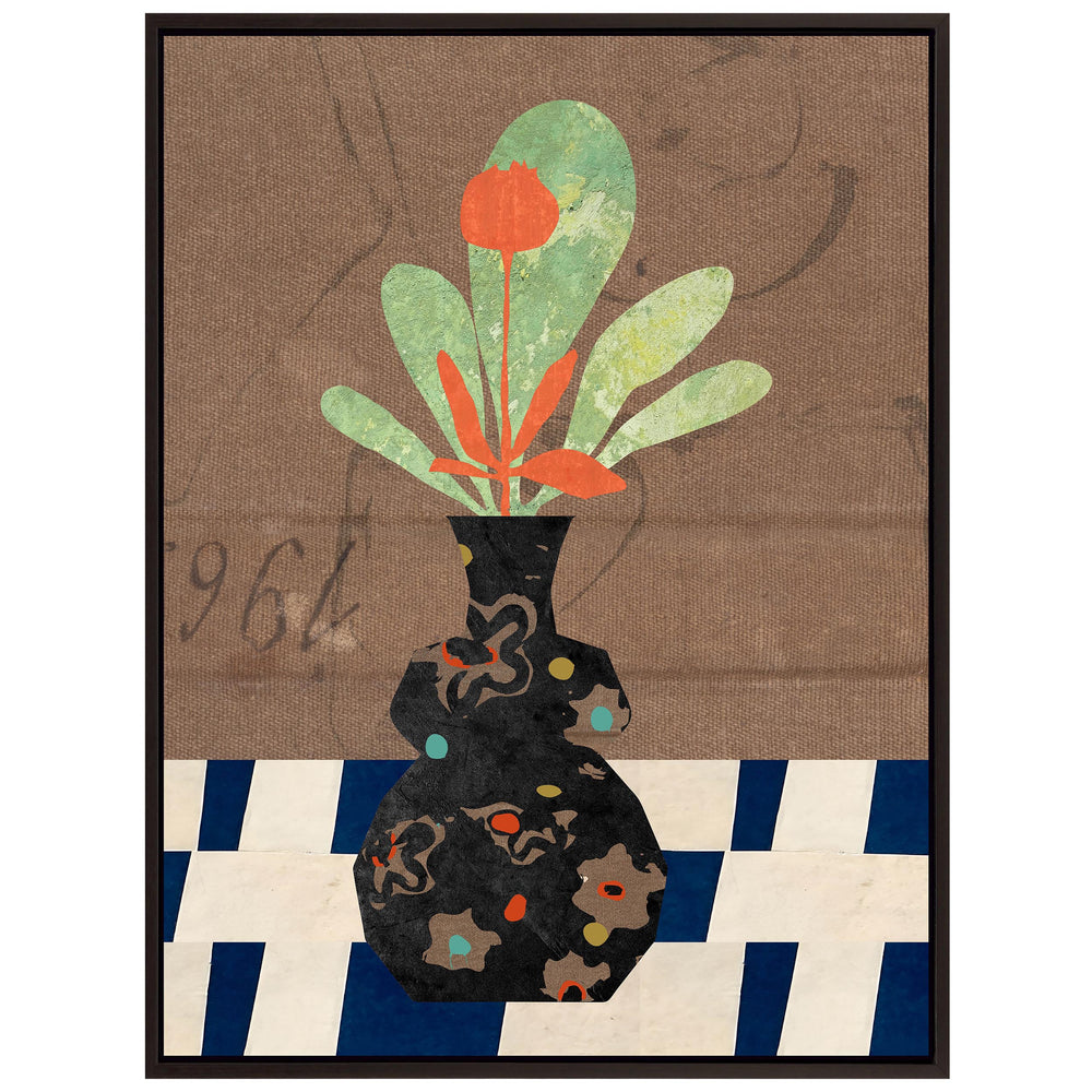 Brown Background Vase Framed