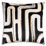 Demi Pillow, Black/Ivory with Gold