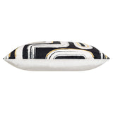 Demi Pillow, Black/Ivory with Gold