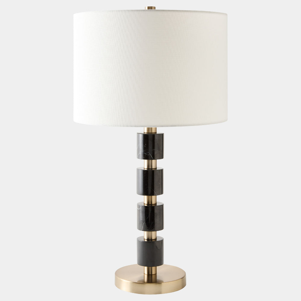 Veruca Stacked Lamp, Black/Brass