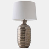 Ribbed Table Lamp, Antique Silver