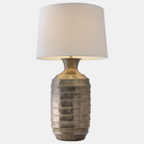 Ribbed Table Lamp, Antique Silver