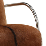 Laney Leather Chair, Brown/Silver