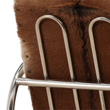 Laney Leather Chair, Brown/Silver