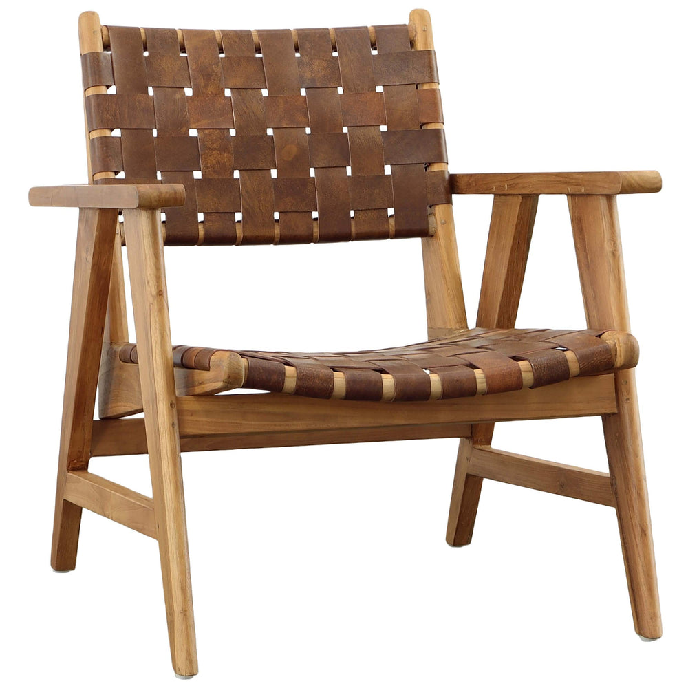 Sutri Leather Chair, Brown-Furniture - Chairs-High Fashion Home