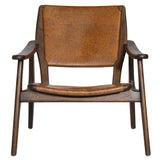 Dania Leather Chair, Medium Brown