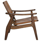 Dania Leather Chair, Medium Brown