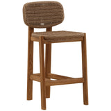 Alva Outdoor Counter Stool, Light Brown