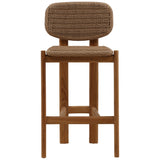 Alva Outdoor Counter Stool, Light Brown