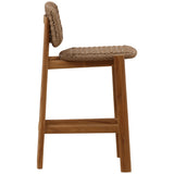 Alva Outdoor Counter Stool, Light Brown