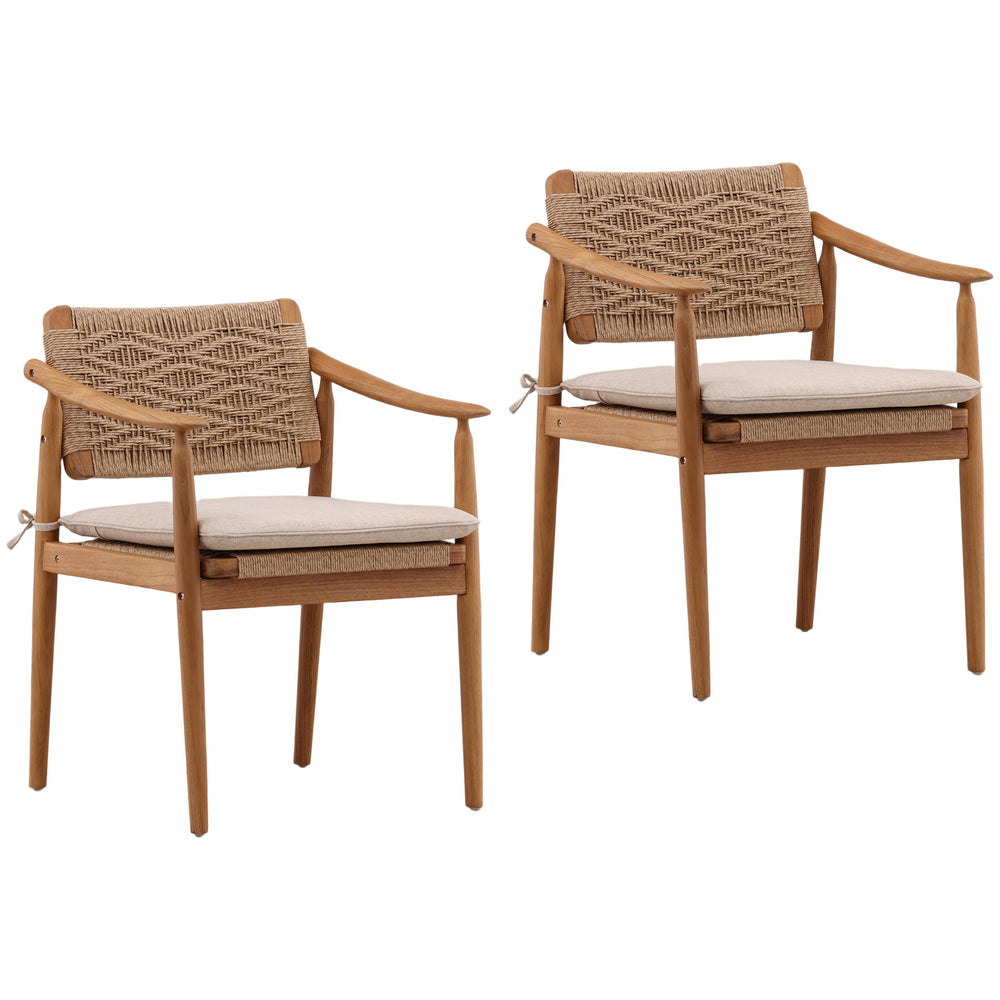 Mirette Outdoor Dining Chair Set of 2, Sand