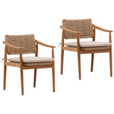 Mirette Outdoor Dining Chair Set of 2, Sand