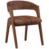 Liara Leather Dining Chair, Brown, Set of 2