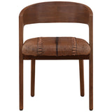 Liara Leather Dining Chair, Brown, Set of 2